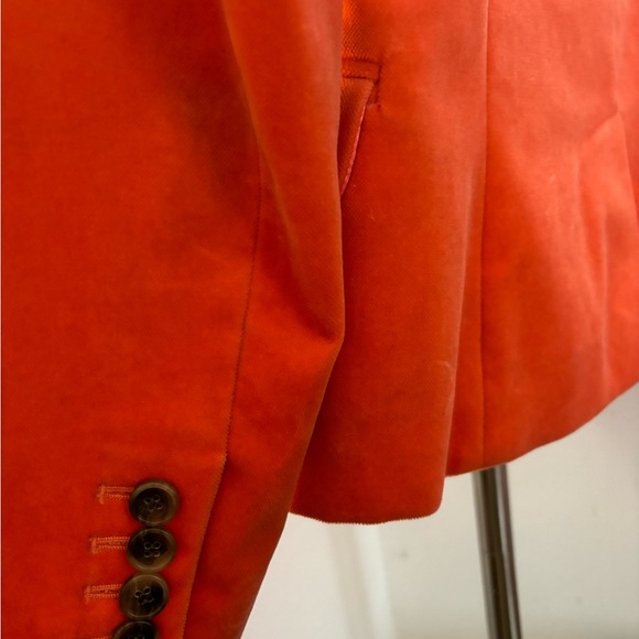 J. Crew vintage Schoolboy deep orange velour blazer size 2P Rare find. Slim Fit. - Picture 3 of 4